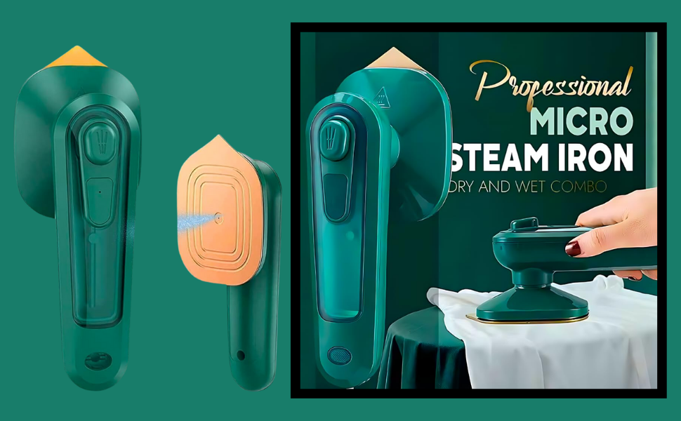 Micro Portable Steam Iron for Clothes – Mini Iron Box & Garment Steamer with Dry and Wet Ironing, Quick Heat-Up Small Iron Machine for Travel, Home & Office