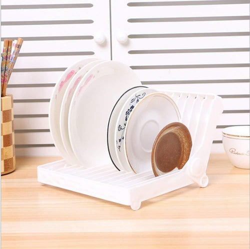Folding Plastic Kitchen Dish Rack Stand for Kitchen Dinner Plate Holder