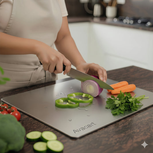 Avacart™ – Premium Hygienic Stainless Steel Chopping Board